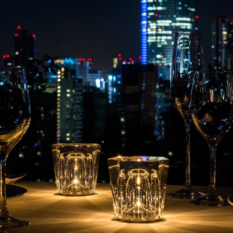 Minimally designed indoor lighting with wireless adjustable crystal desk lamp