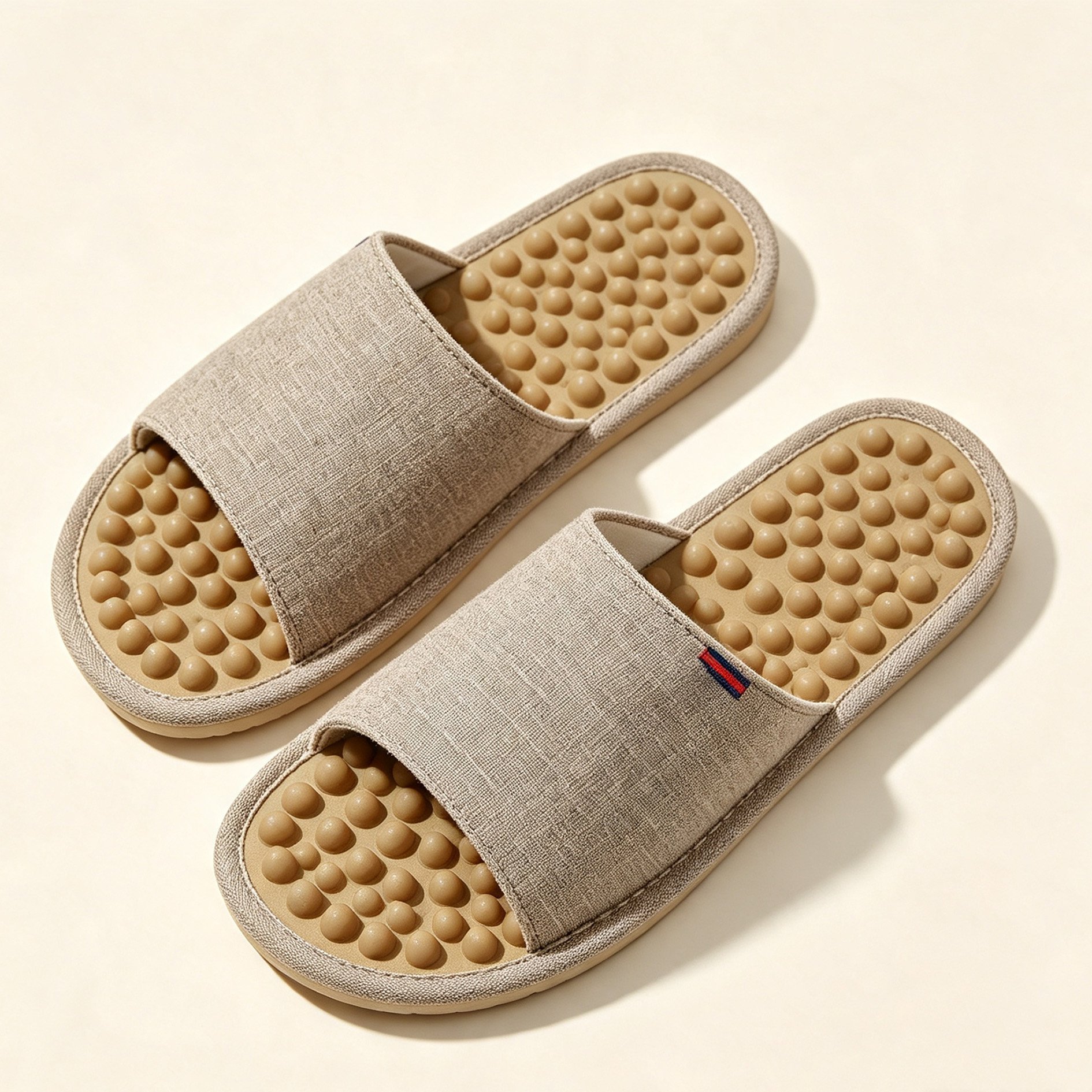 Linen foot massage slippers