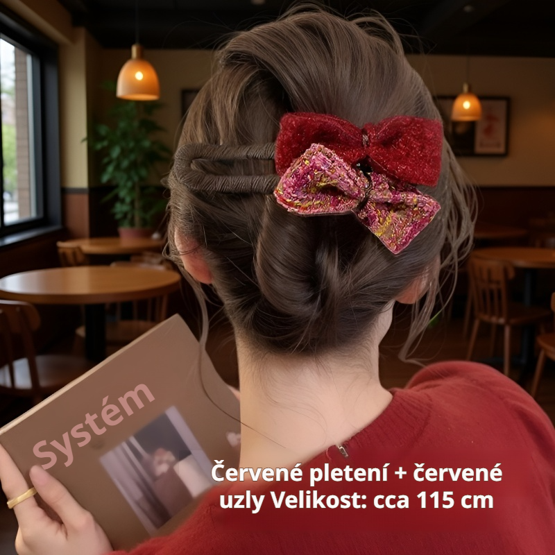 Plyšová sponka do vlasů s mašlí, poloviční culík, sponka do vlasů ve tvaru kachního zobáku