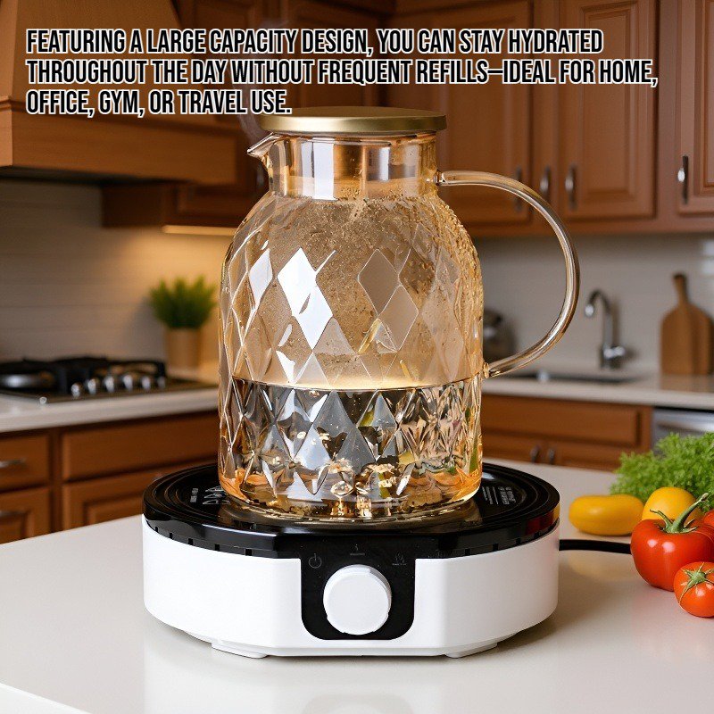 Large capacity high borosilicate glass water bottle