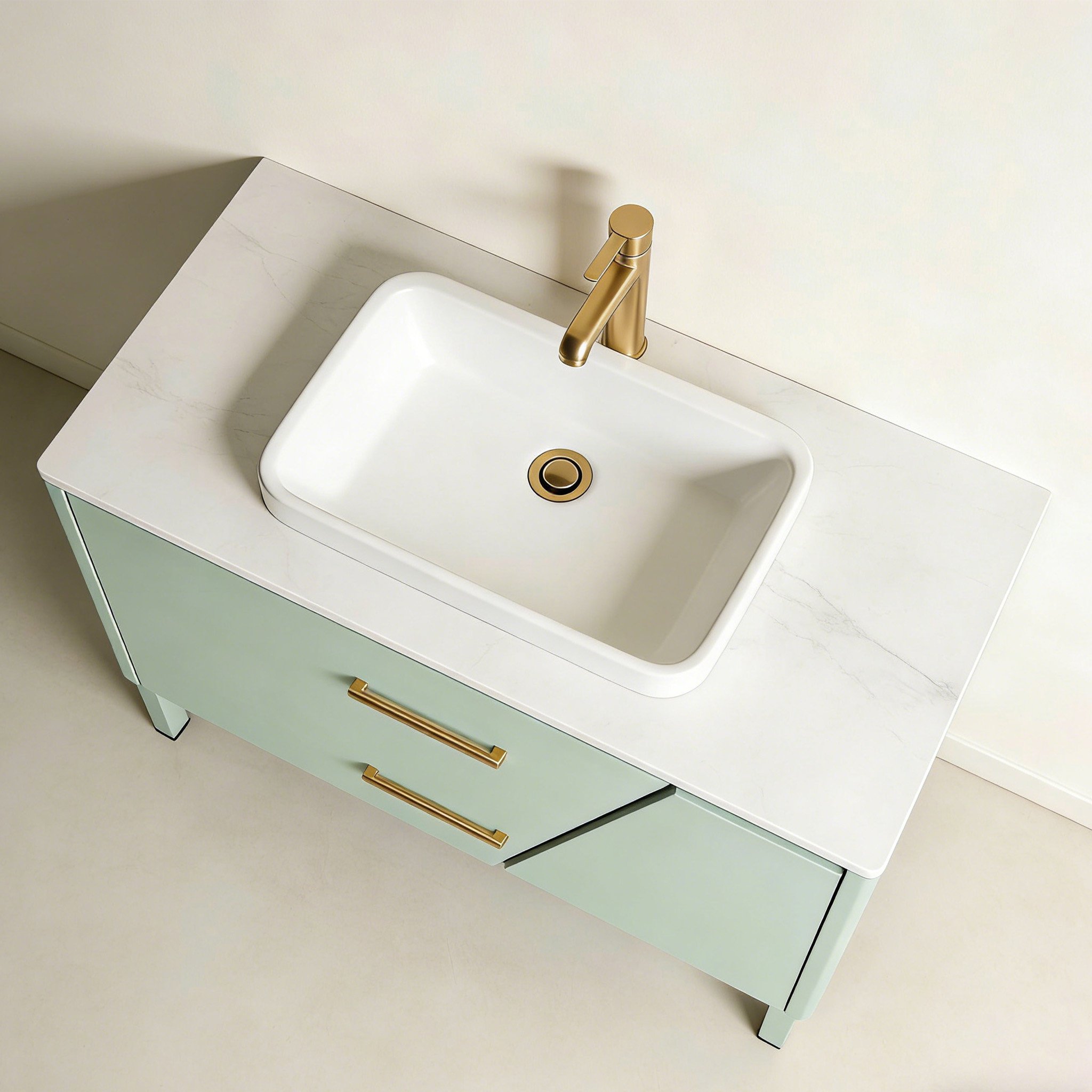 Spacious bathroom vanity unit with drawers