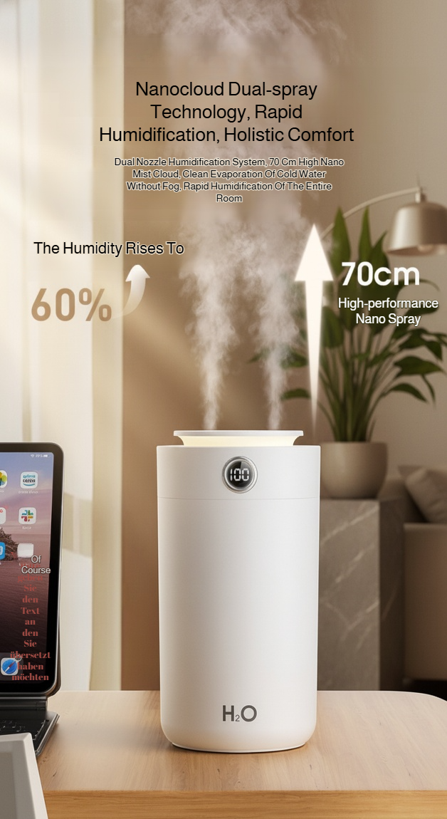 New model air humidifier with dual spray nozzles