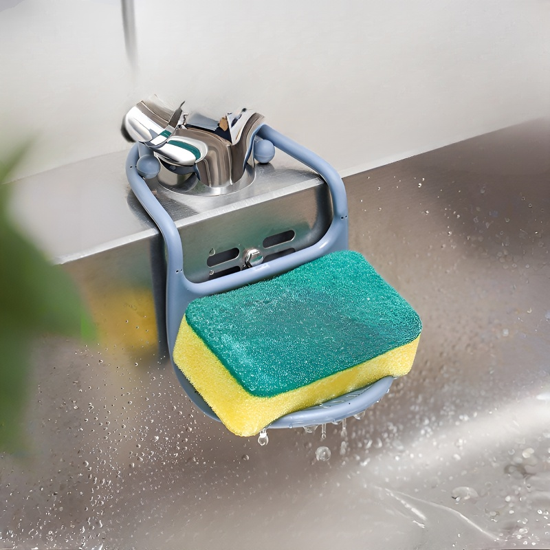 Multifunktionaler biegsamer Spülbecken-Abtropfkorb im Einsatz