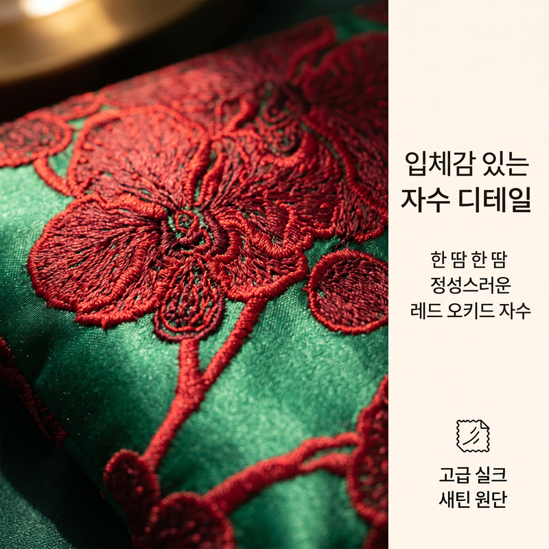 석류꽃 무늬 레트로 화장품 파우치, 휴대용 수납 파우치