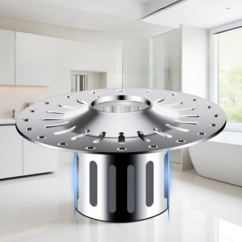 حوض تصريف أرضي قابل للتمدد مصنوع من الفولاذ المقاوم للصدأ 304 للحمام