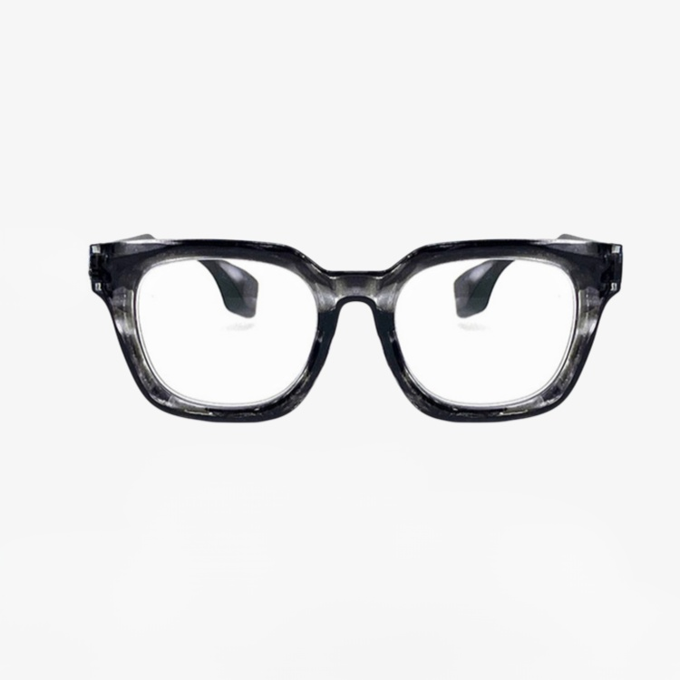 Gafas de aumento para mujer con montura gruesa y protección contra luz azul