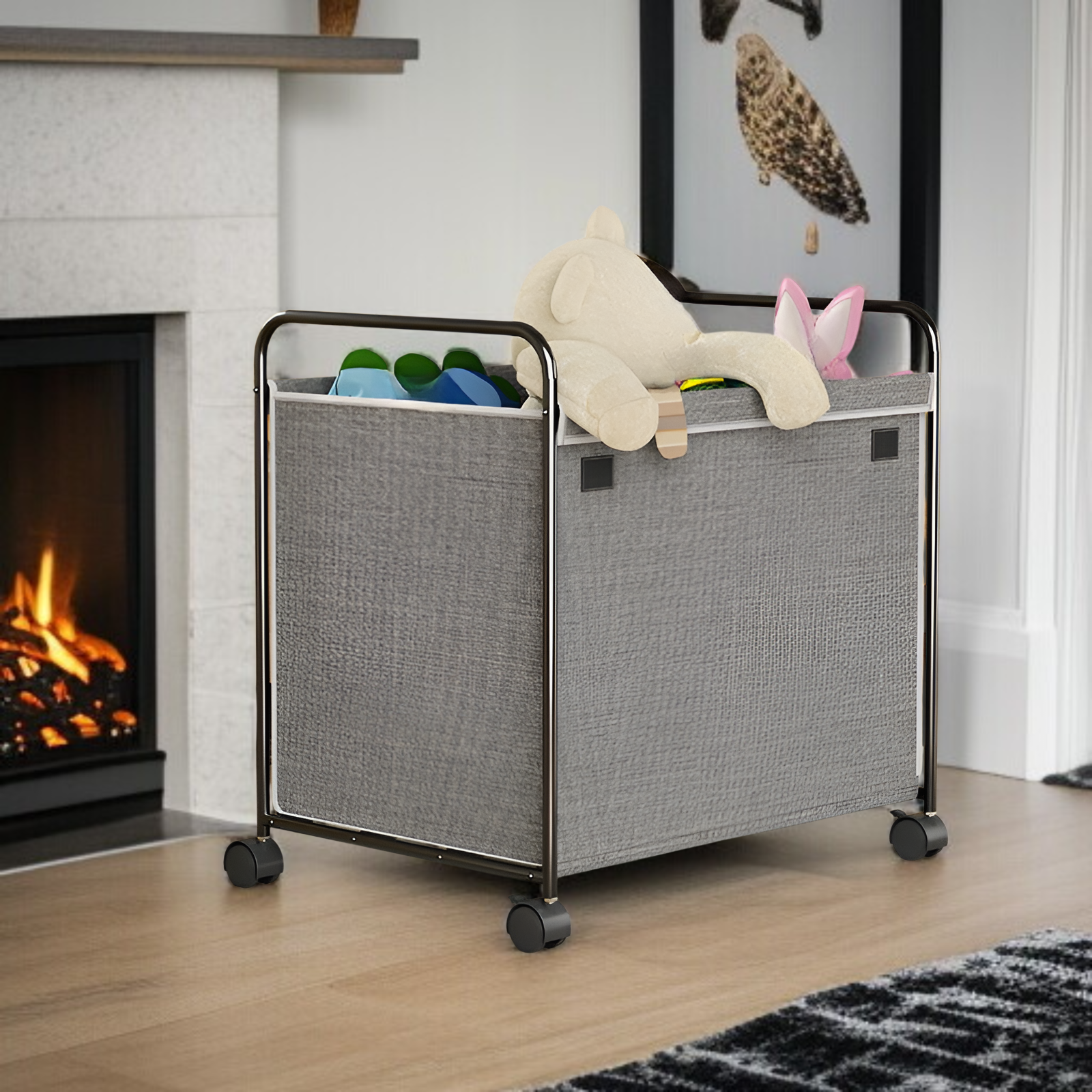 多機能可動式汚れた衣類バスケットリビングルームベッドルーム大型収納ボックスオックスフォード布子供用おもちゃ収納ボックス