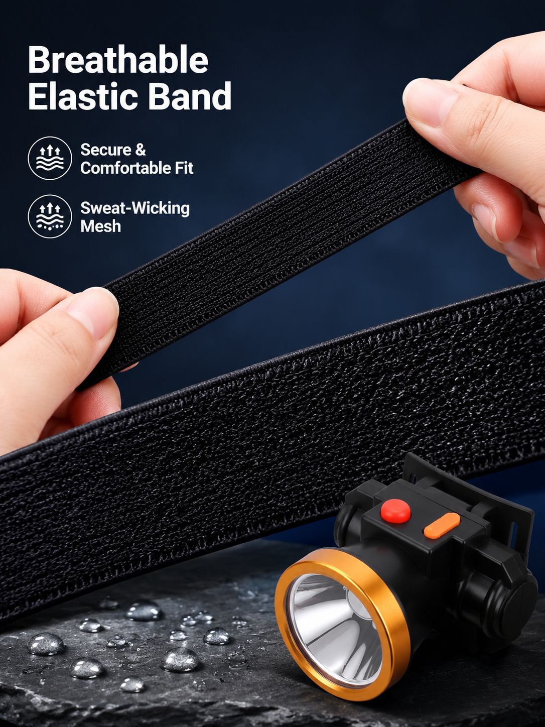 Lightweight headlamp on fishing gear