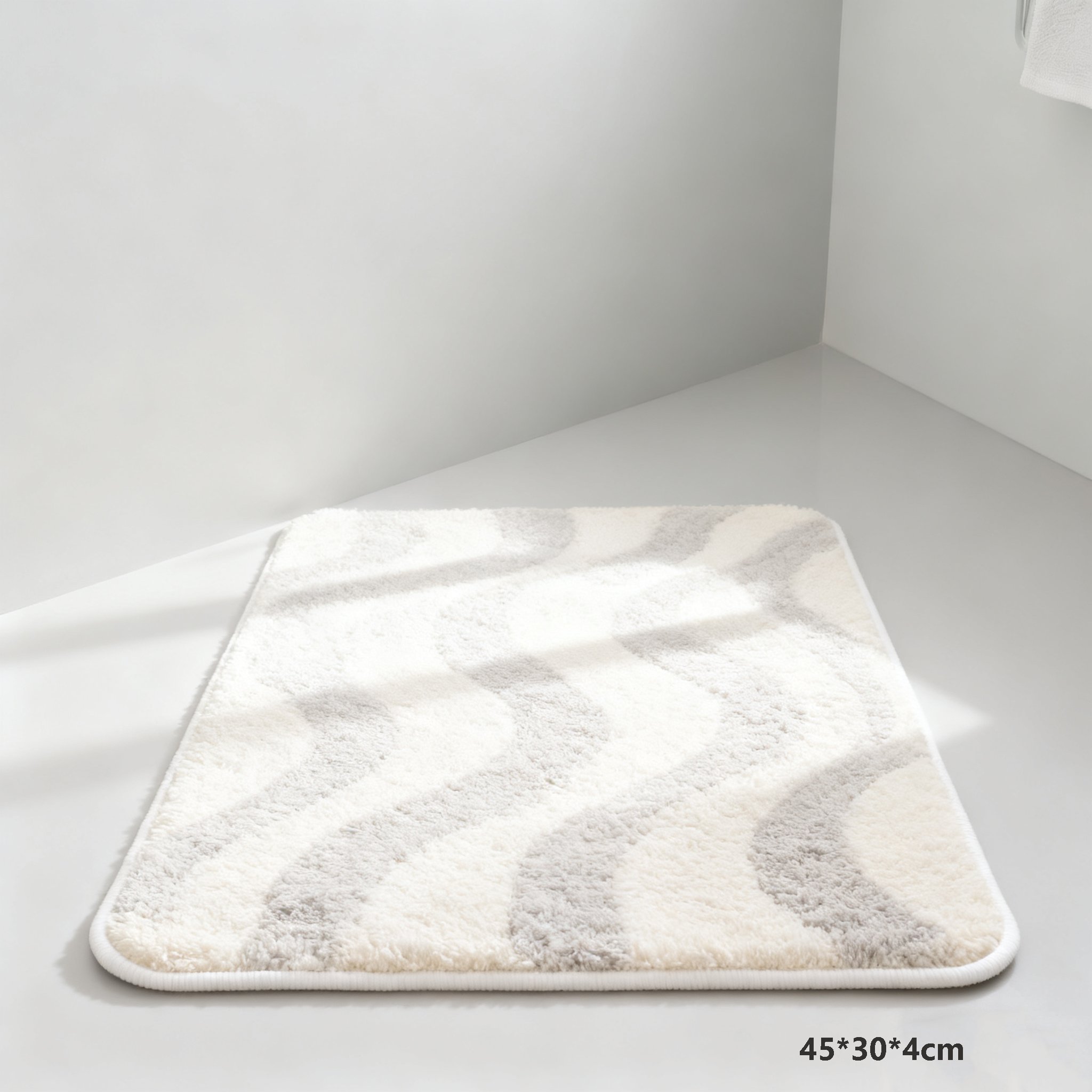 รายละเอียดเนื้อผ้าของพรมห้องน้ำสไตล์มินิมอล