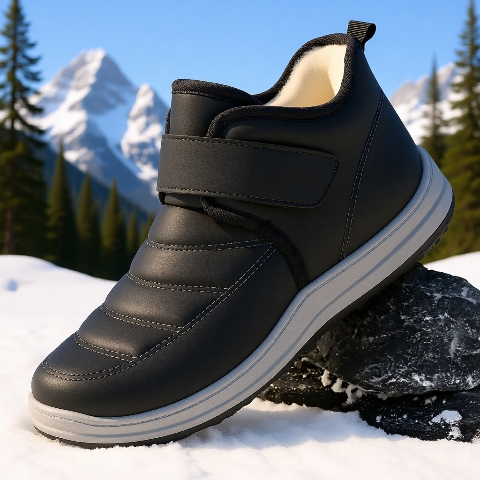 裏起毛厚手スノーブーツ 暖かいメンズシューズ