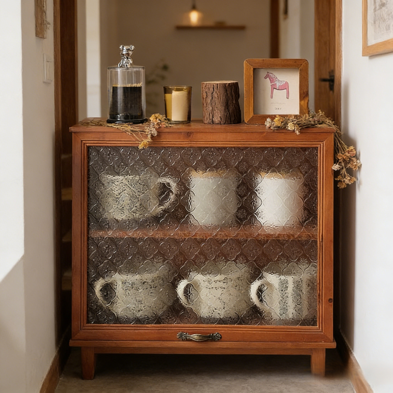 กล่องเก็บของชาไม้เนื้อแข็งกันฝุ่นสไตล์วินเทจ กล่องเก็บของอเนกประสงค์บนโต๊ะ