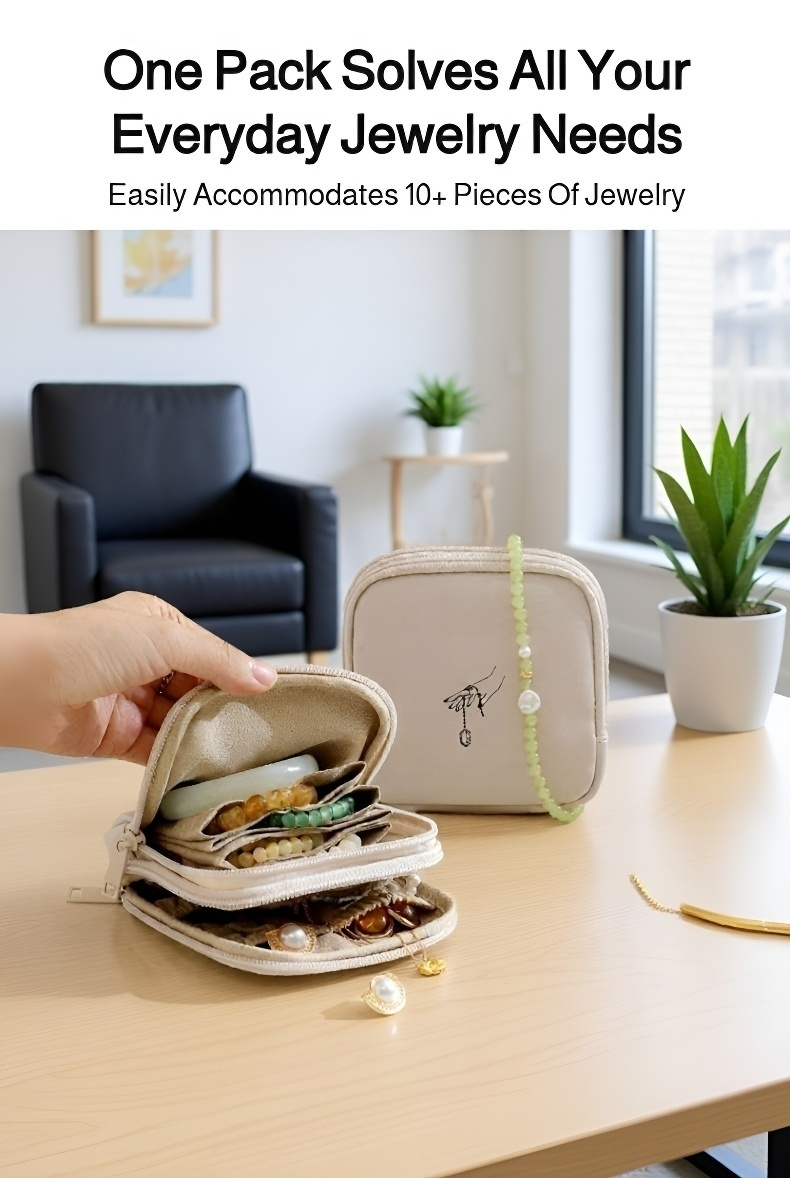 Compact storage bag for organizing rings and earrings