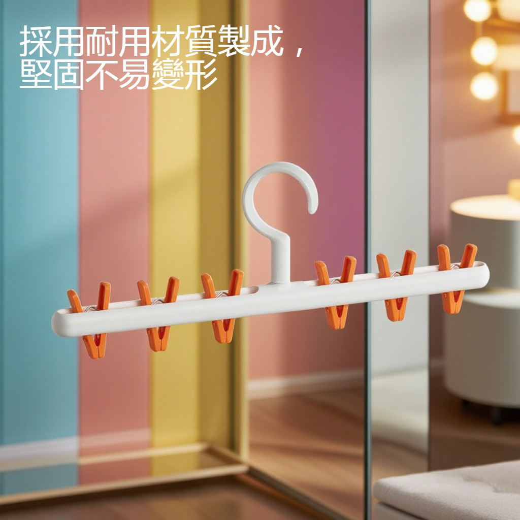 多夾子晾衣架掛滿衣物實拍