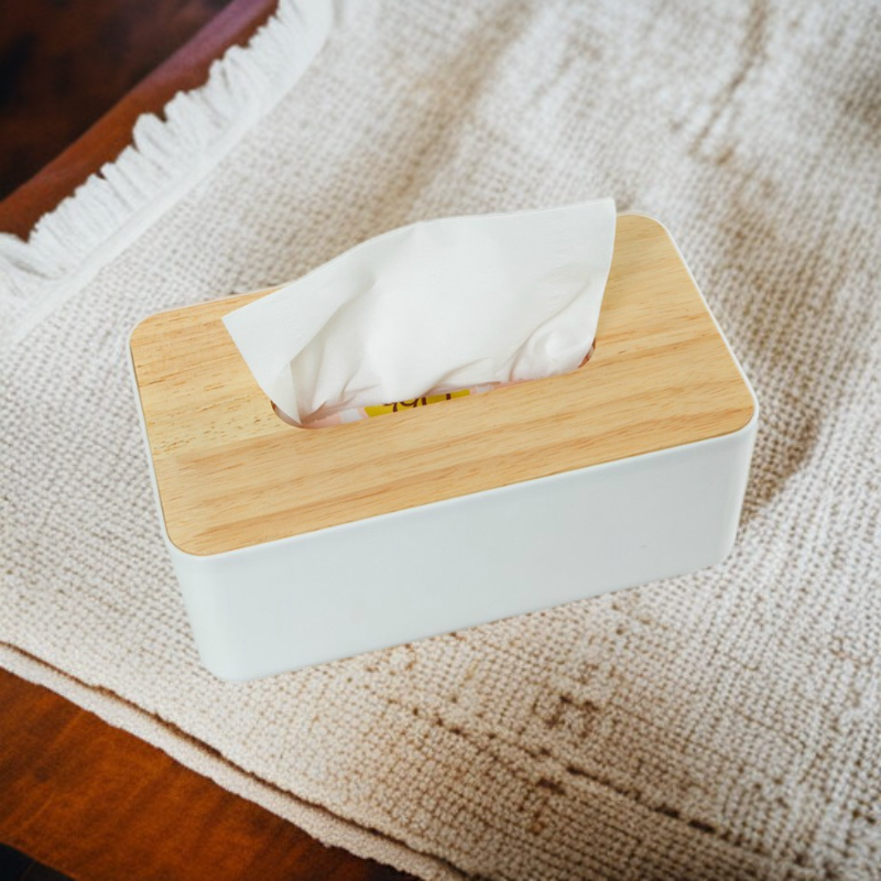 Simple wooden tissue box