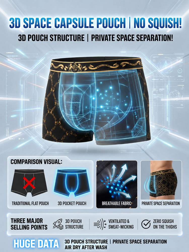 Modal Antibacterial Printed Men's Boxer Briefs