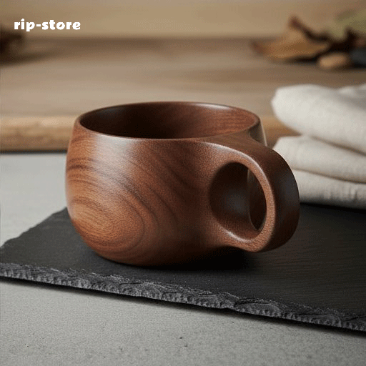 Solid wood handmade wooden water cup (6 pieces)