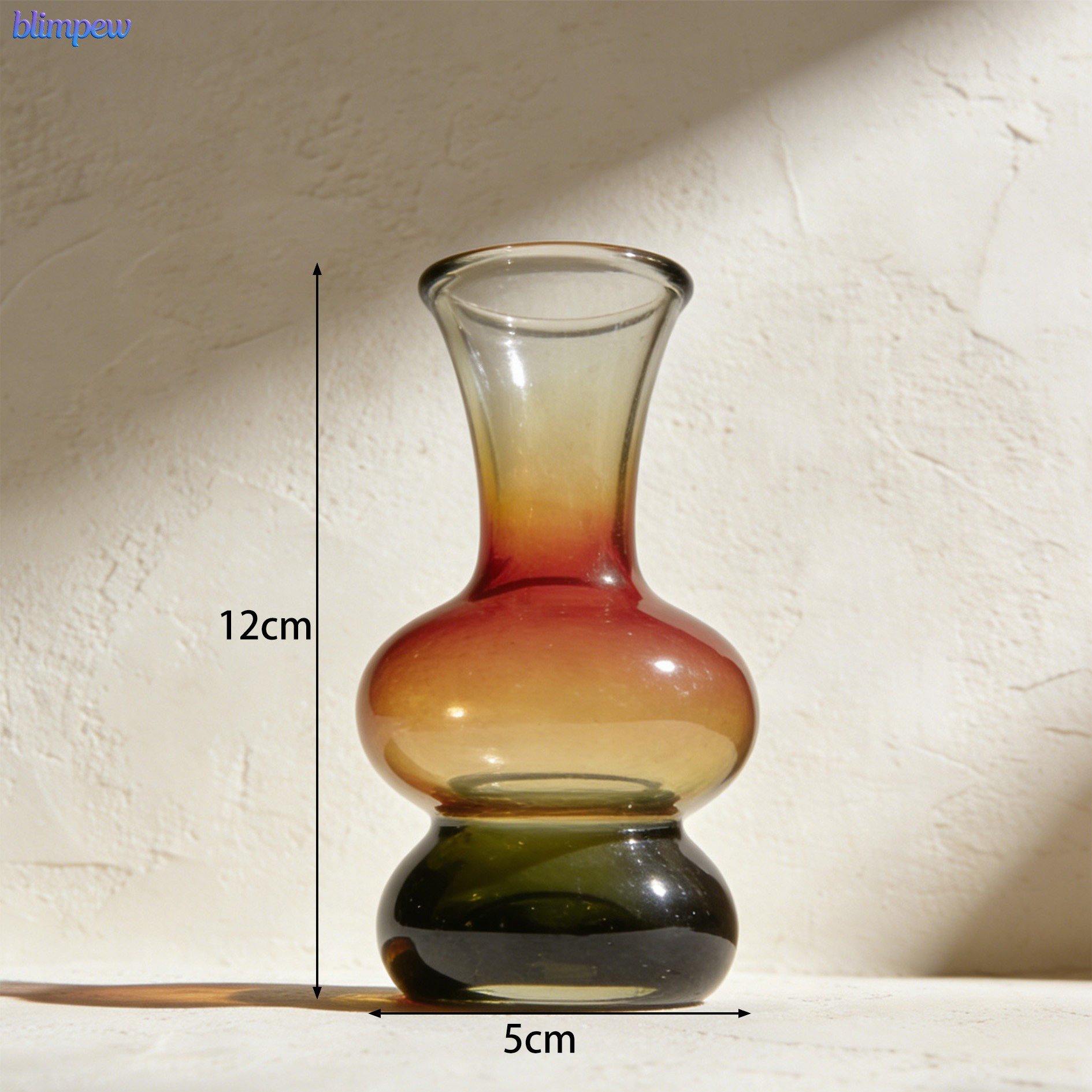 Close-up of gradient colors on glass vase