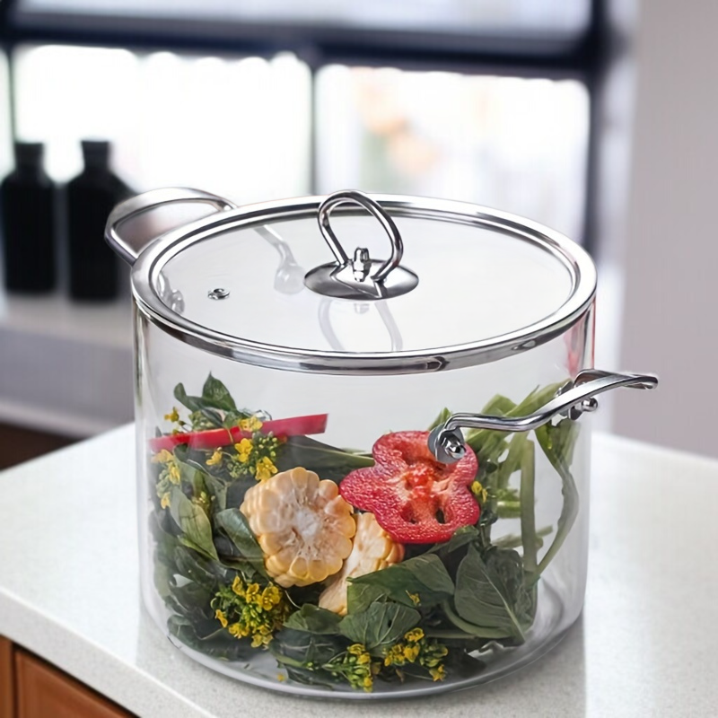 Double-Handle Spiral Cooking Pan with High Temperature Resistant Lid, Essential for Kitchen