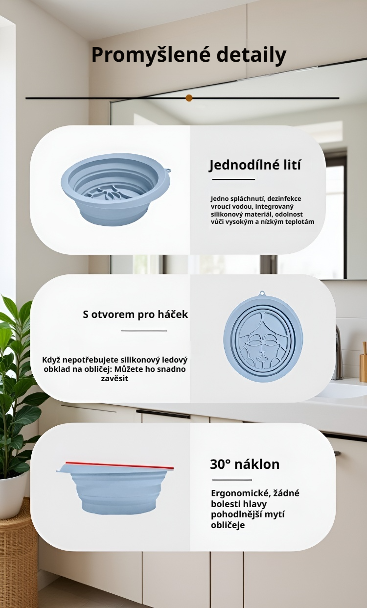 Přenosné umyvadlo na obličej v koupelně