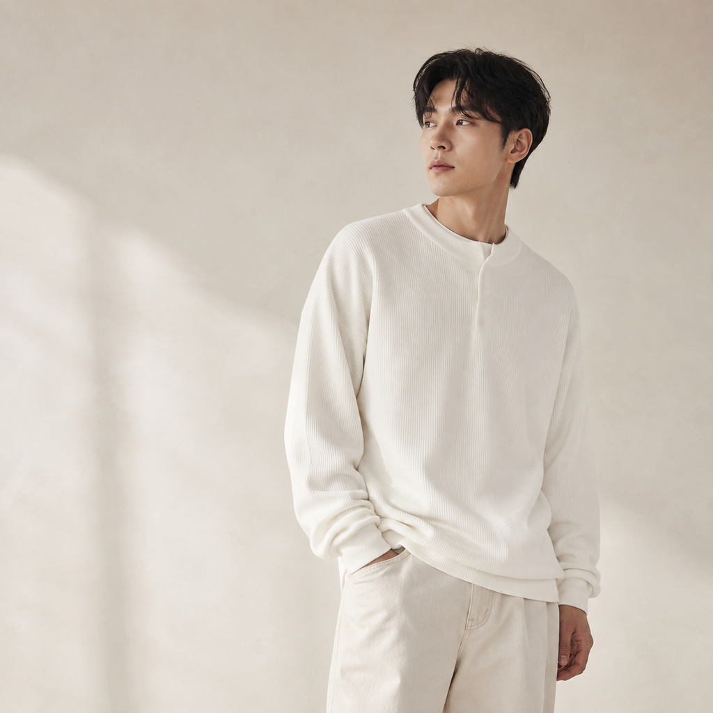 가을겨울 남성 하프집업 루즈핏 니트 스웨터