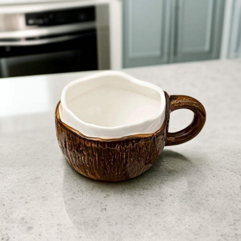 Milk white coconut coffee cup for morning routine