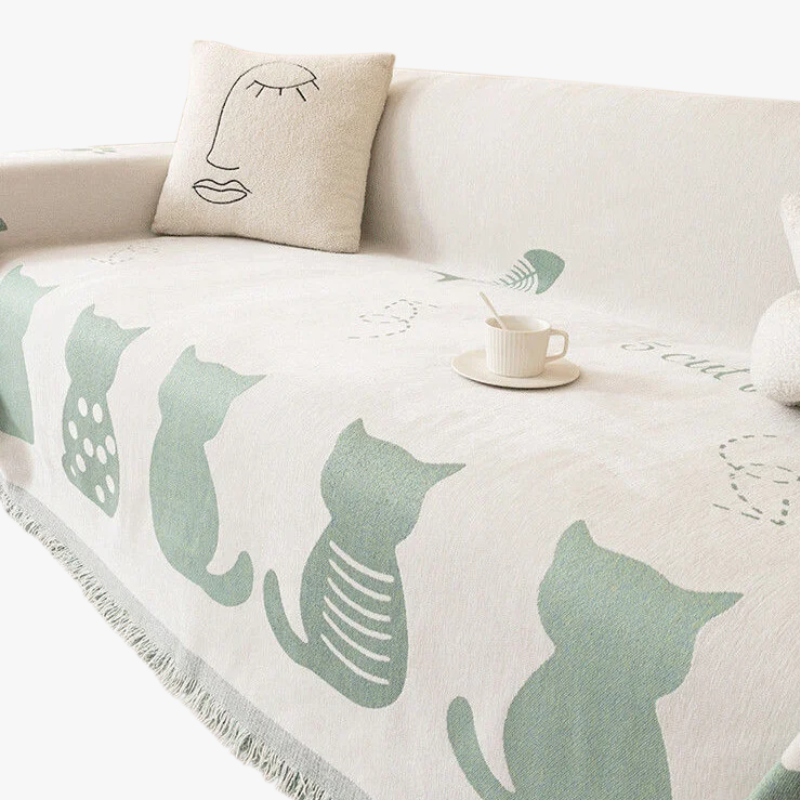 북유럽 소파 타월 큐티 캐릭터 동물 덮개 담요 셰닐 덮개 모던 등받이 담요