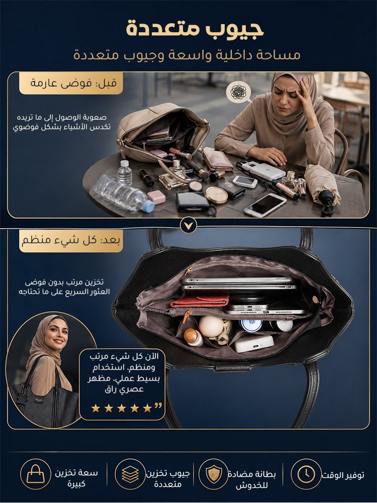 حقيبة توت راقية مثالية للمكتب والتنقل اليومي