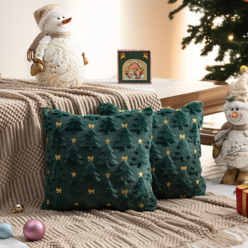 Holiday Cushion Cover Cute Embroidery Quilting Home