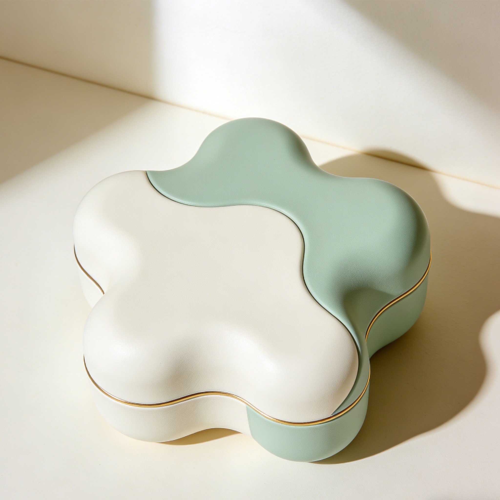 おしゃれなジュエリーボックスの蓋を開けた様子