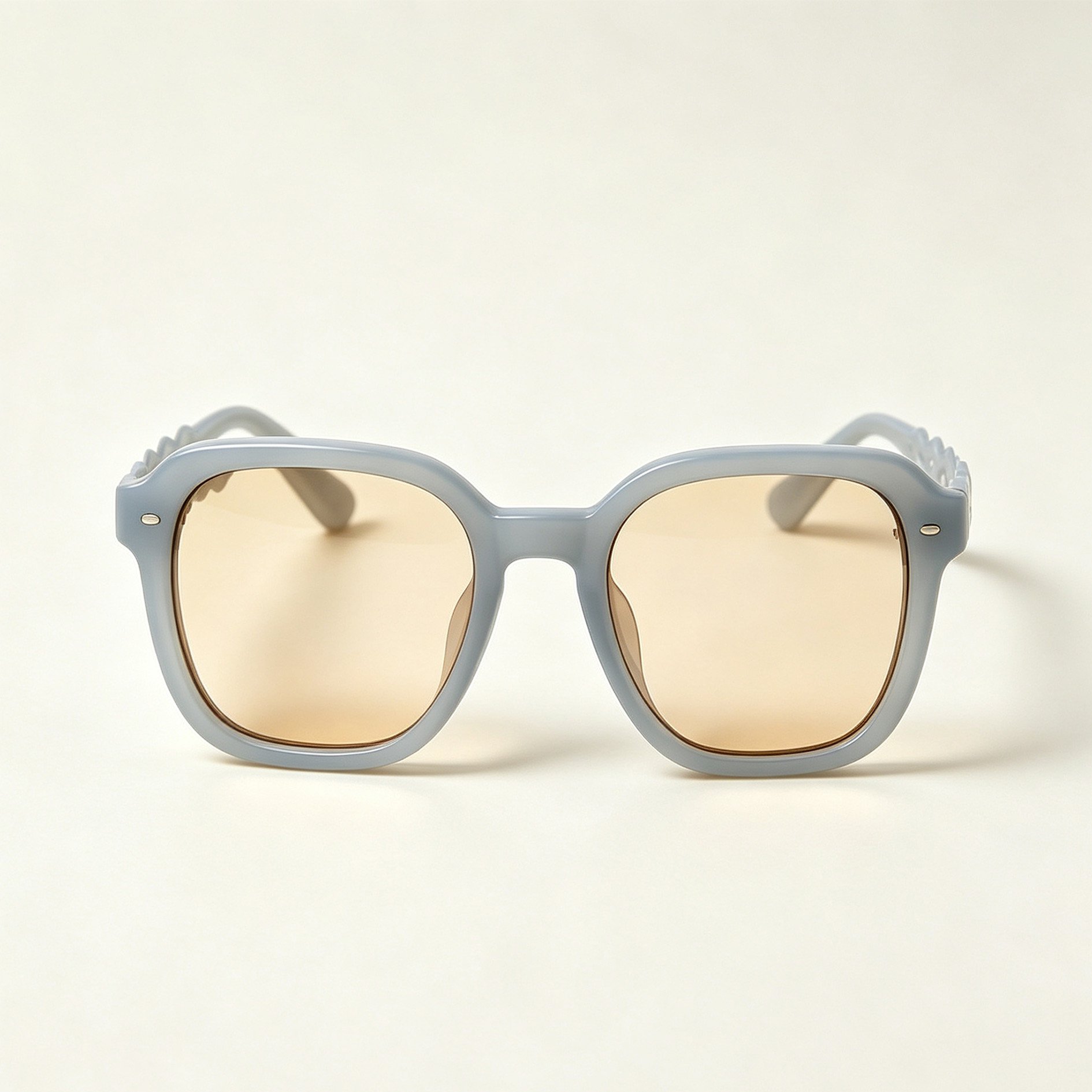 Light blue wavy square-framed sunglasses