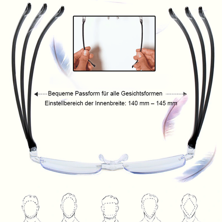 Autozoom-Brille für Presbyopie