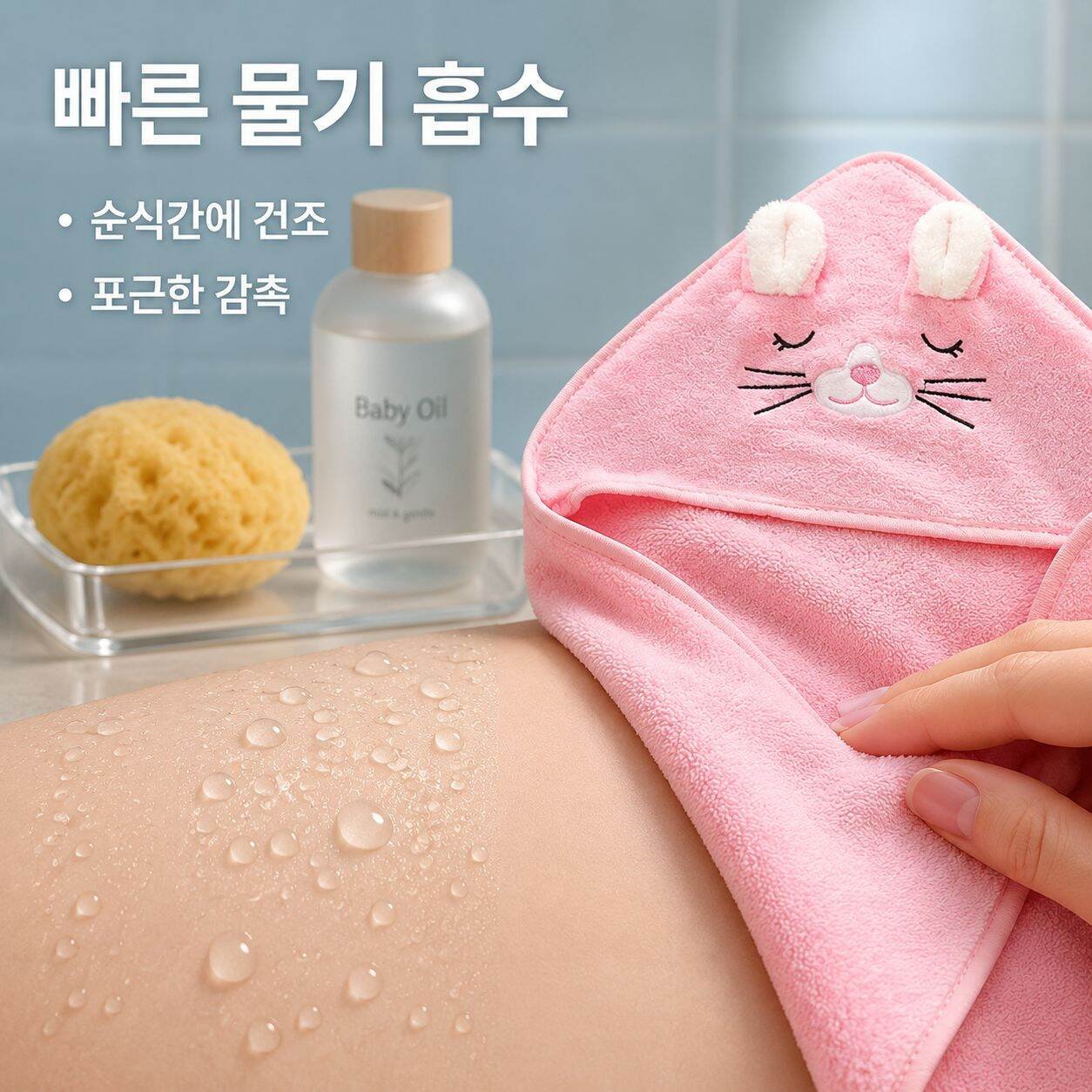 부드러운 코랄플리스 아기 목욕 망토 포대기