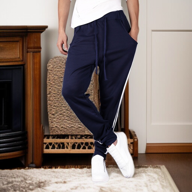 メンズ カジュアルパンツ スリム サイド ウェビング スウェットパンツ カジュアルパンツ スリム サイド スウェットパンツ ウェビング カジュアルパンツ