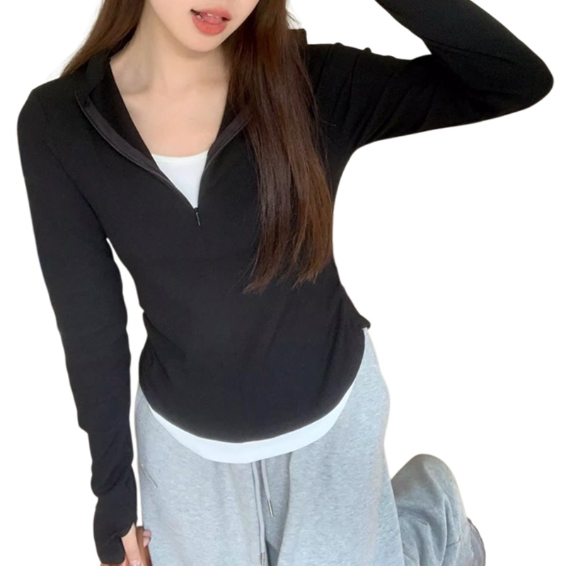 レディース重ね着風トップス