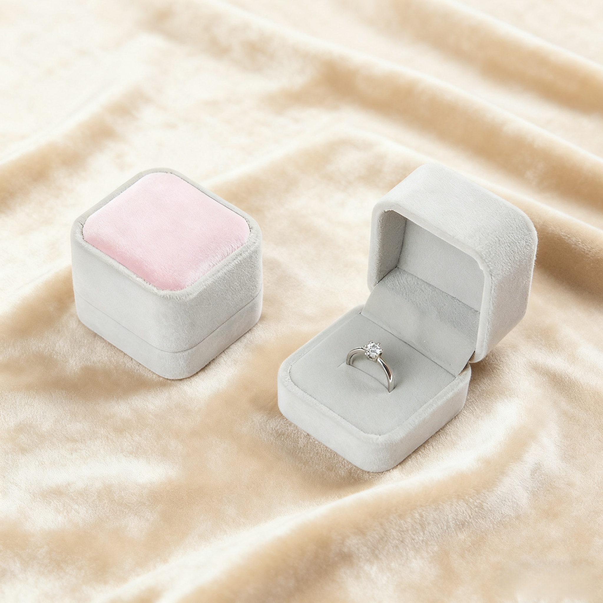 ベルベットリングケース ジュエリーボックス アクセサリー収納盒