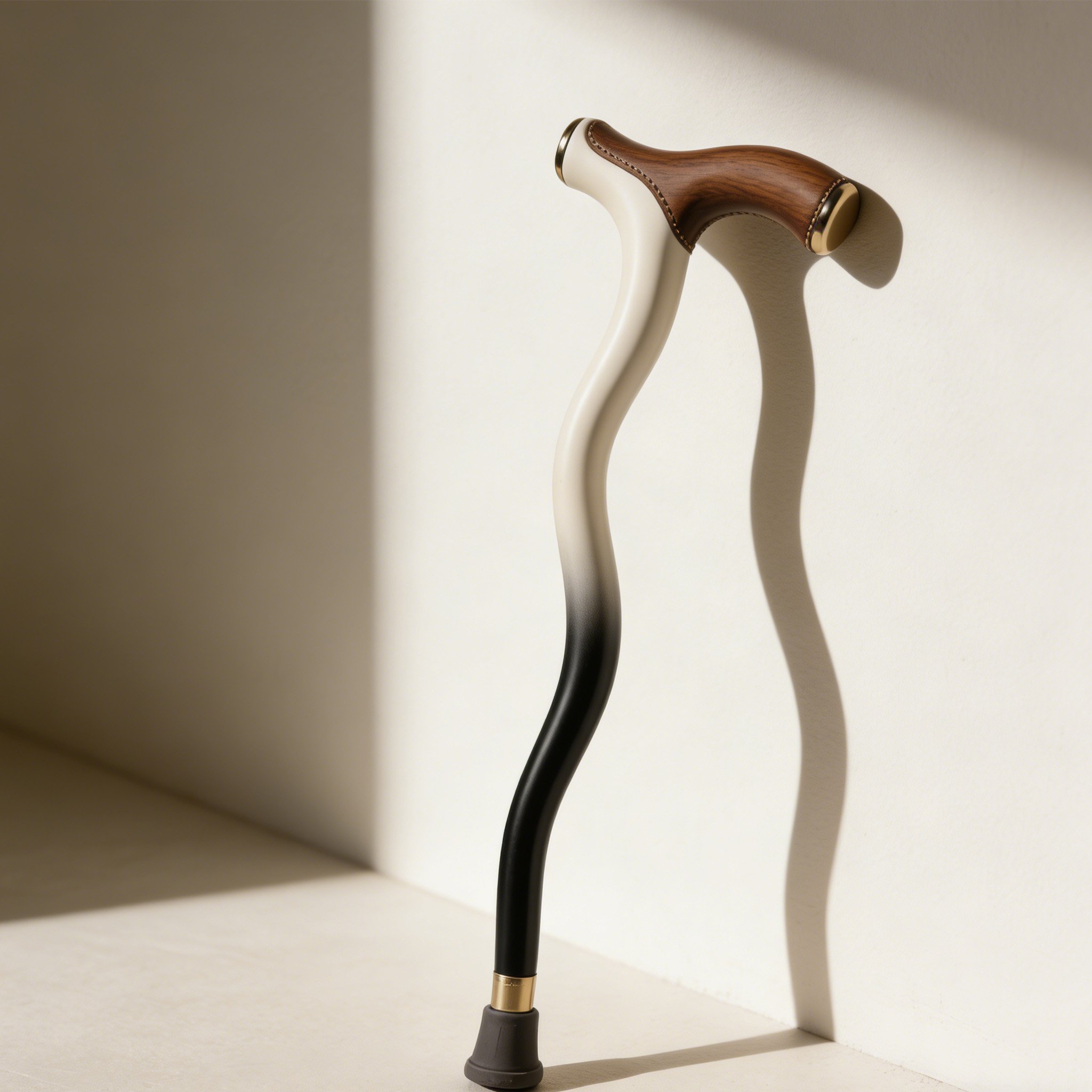 세련된 블랙앤화이트 컬러의 지팡이 손잡이