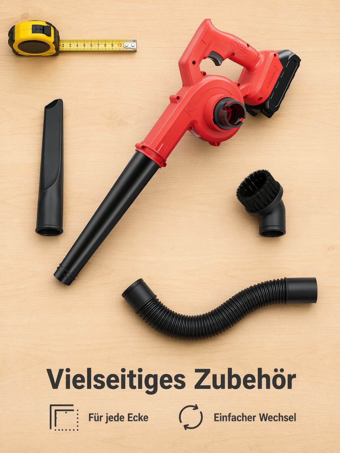 Kleiner Haushaltsstaubsauger mit Lithium-Ionen-Industriegebläse