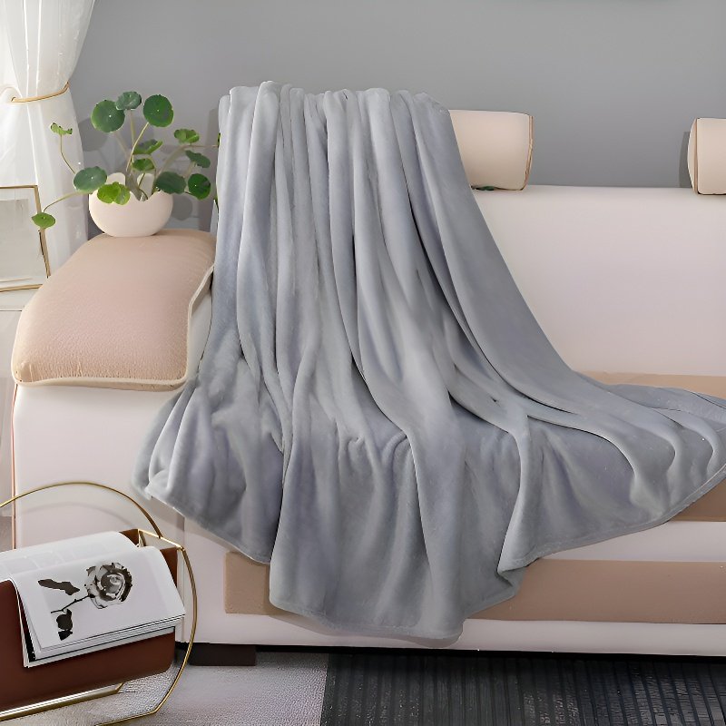 북유럽 플란넬 홑겹 담요 퓨어 컬러  심플 담요