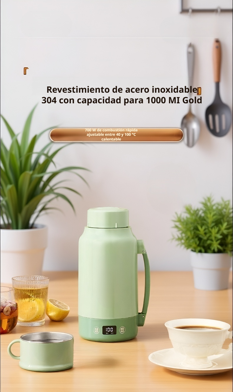 Botella hervidora portátil con aislamiento para el hogar