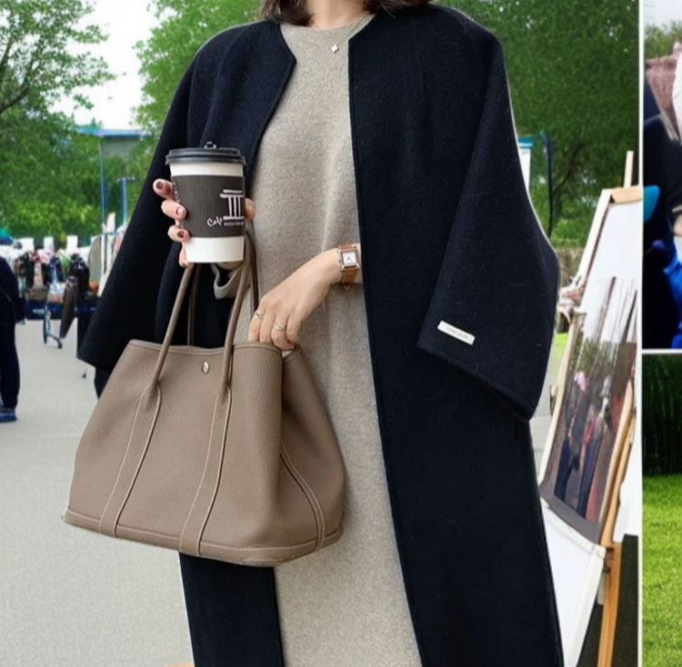 업그레이드 루즈핏 기질 통근 코트 일자 솔리드 코트 심플 기질 통근 코트