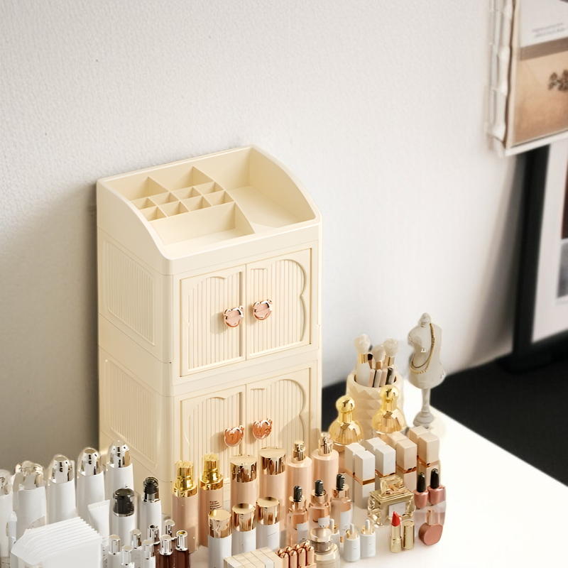 家庭用軽量高級デスクトップ化粧台スキンケアマスク防塵引き出し収納キャビネット化粧品収納ボックスラック