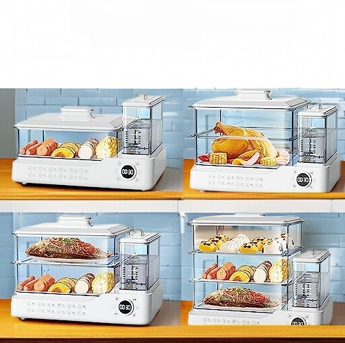 家庭用大容量電気蒸し器自動断電多機能3層蒸気鍋