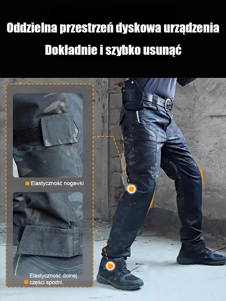 Męskie elastyczne wodoodporne spodnie taktyczne
