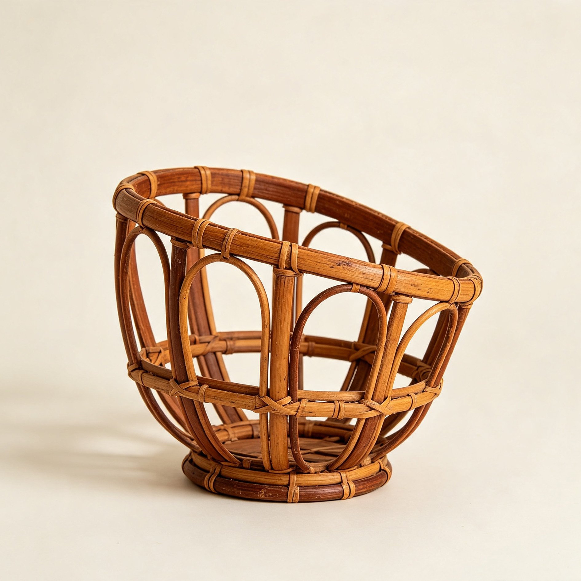 Eco-friendly rattan storage basket with handles