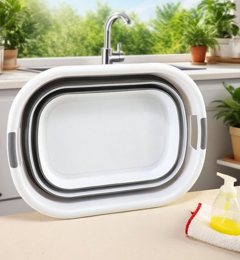 대형 접이식 플라스틱 대야 전면 모습