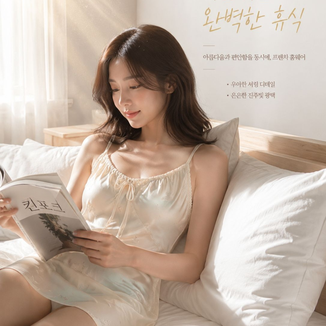 여름 신상 아이스 실크 브라캡 섹시 홈 슬립 원피스