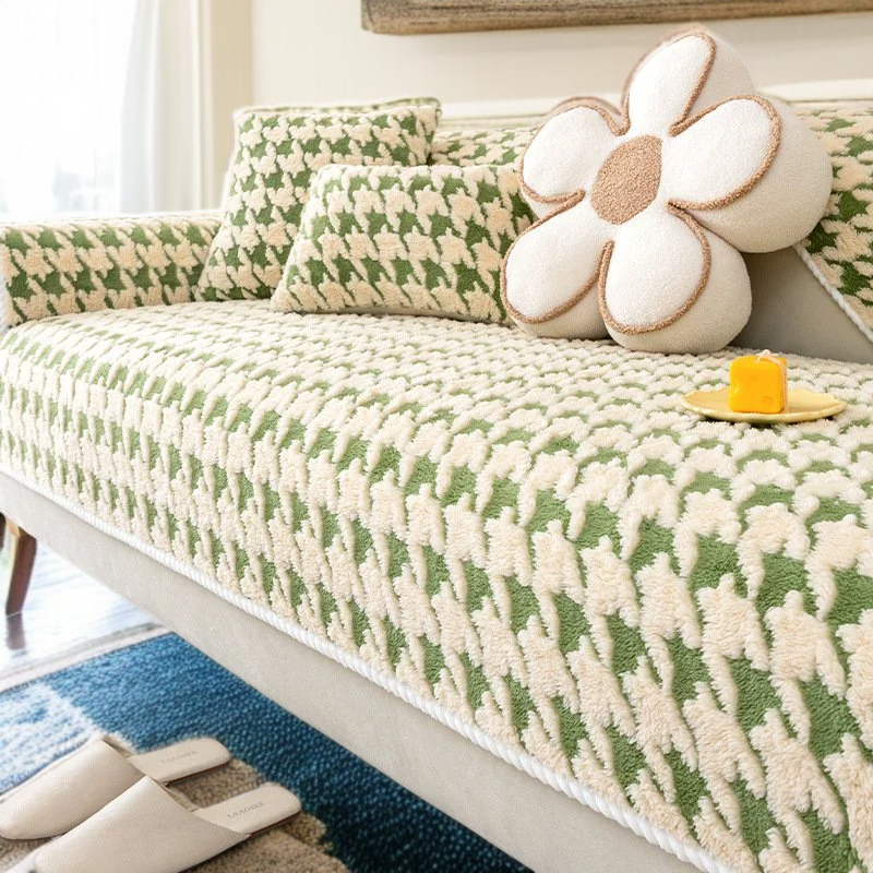 소파 패드 미끄럼 방지 램스울 도톰 보풀 겨울 치조 체크 소파 커버 커버 커버 패드