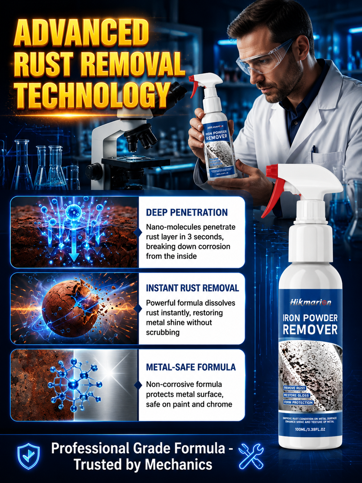 Multi-functional household and car rust remover