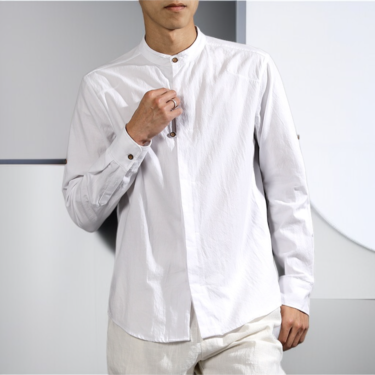 남자 캐주얼 린넨 셔츠 차이나 가을 겨울 셔츠