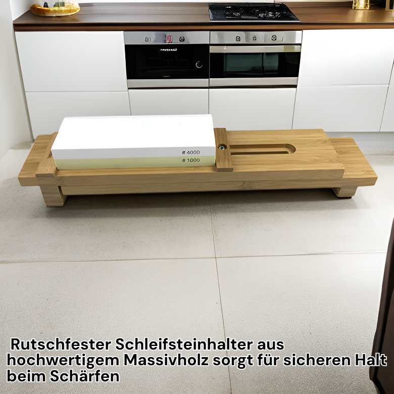 Rutschfester Schleifsteinhalter aus Massivholz, geeignet für Spülbecken mit ausziehbarer Basis